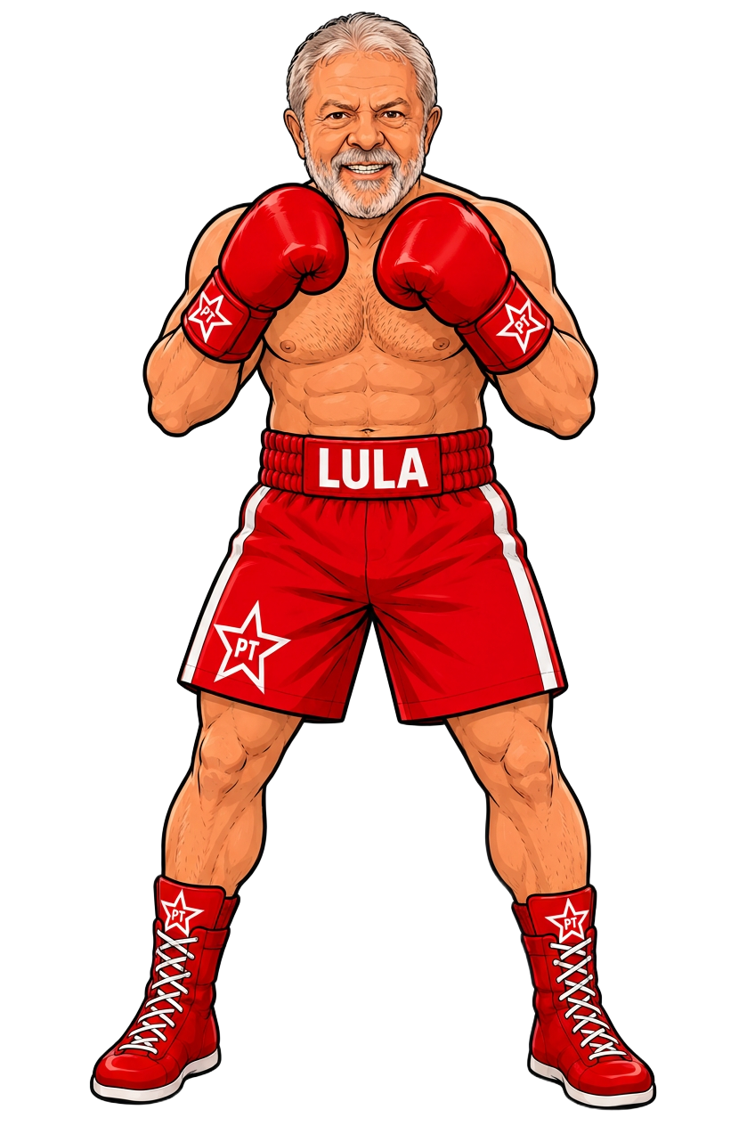 Lula com luvas vermelhas no ringue